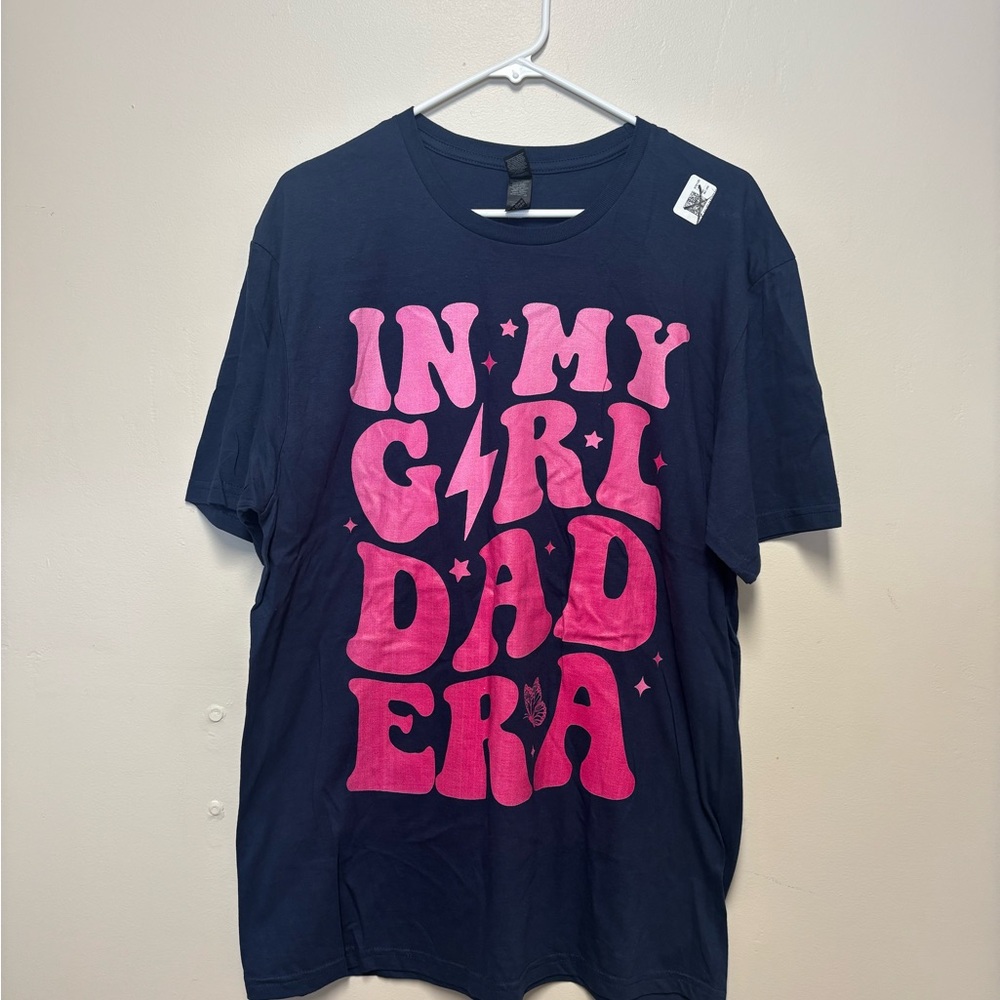 Gildan Navy Tee with Pink Graphic